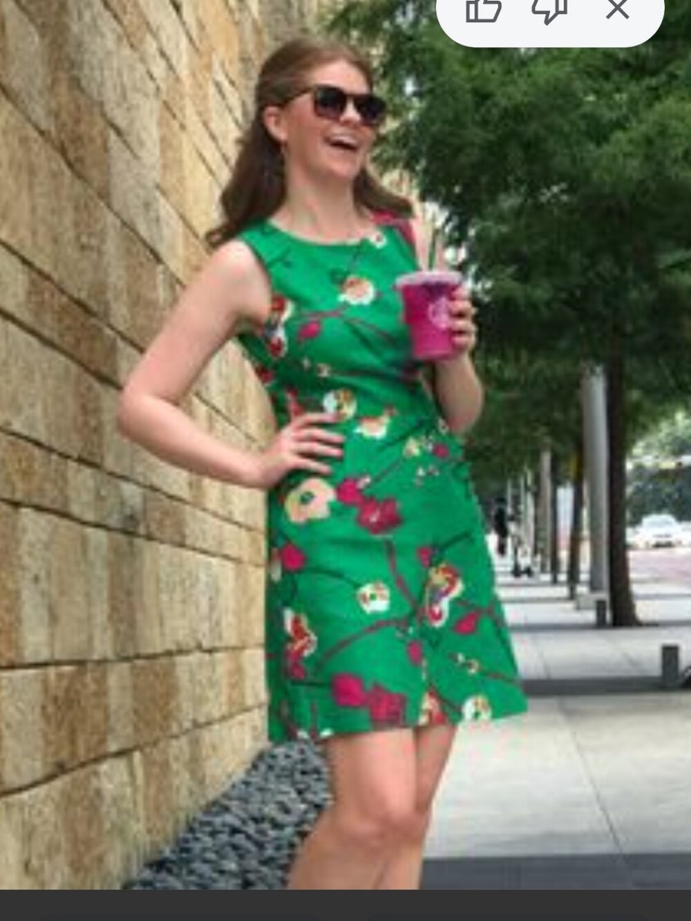 J Crew Floral Green Sleeveless Dress Size 8 - Picture 8 of 8